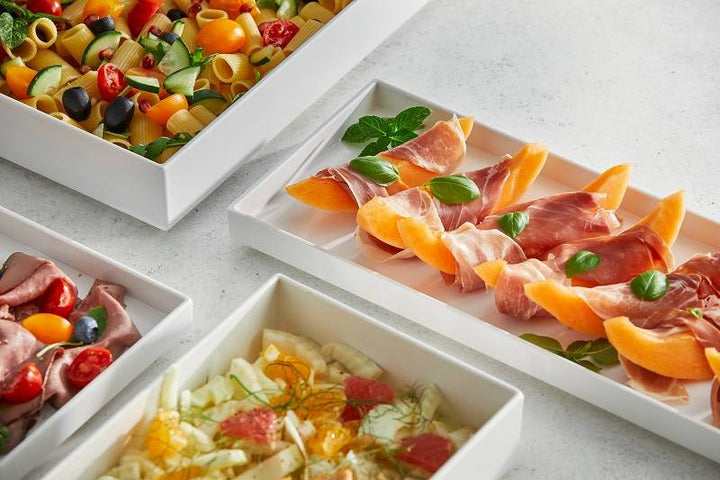 Vassoio rettangolare Gastronorm Venezia in melamina, bianco lucido - 1 pezzo