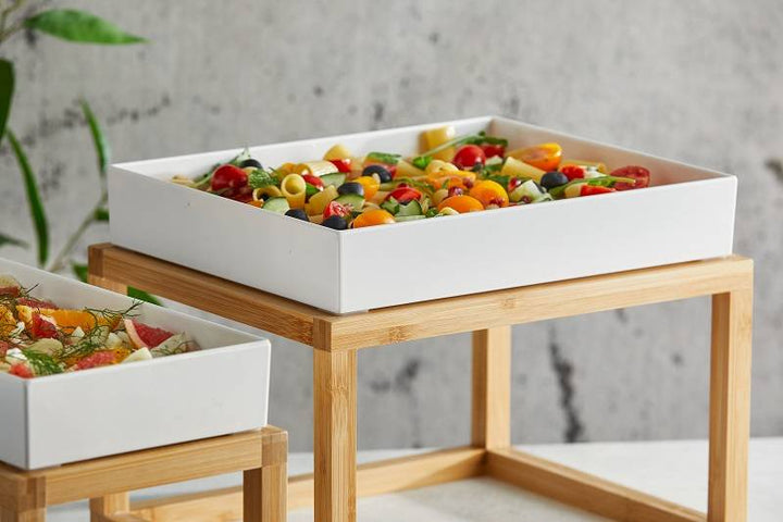 Vassoio rettangolare Gastronorm Venezia in melamina, bianco lucido - 1 pezzo