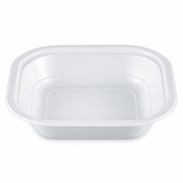 Piatti Fondi Quadri Bianchi in PP 18x18 cm – Termosaldabili e Adatti al Microonde – 1020 Pezzi