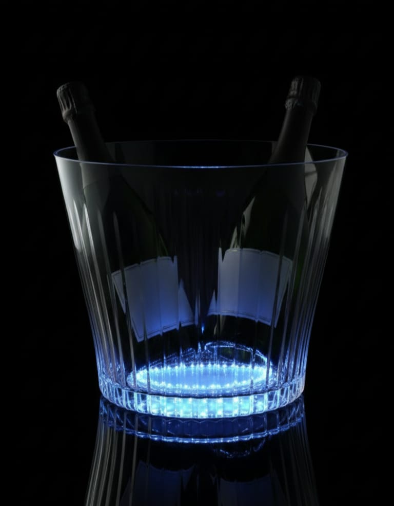 Secchielli Portaghiaccio Trasparenti Eleganti – Con Base LED Acquistabile Separatamente