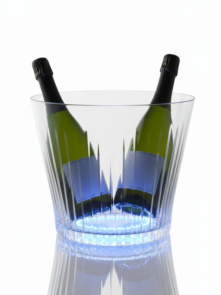 Secchielli Portaghiaccio Trasparenti Eleganti – Con Base LED Acquistabile Separatamente