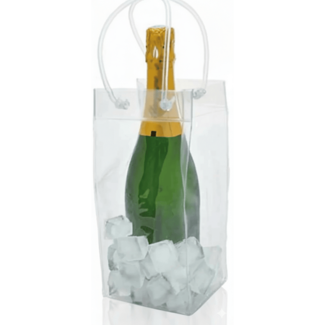 Wine Bags in PVC Trasparente con Manico – 12x12 cm Altezza 24 cm