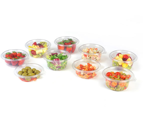 Contenitori PET Trasparenti con Coperchio Incernierato – Confezione da 50 Pezzi