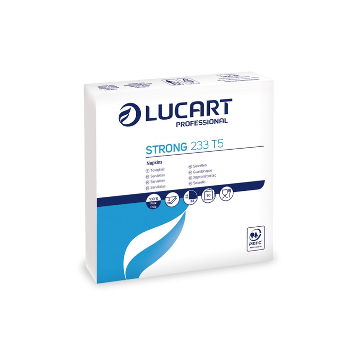 2400 Tovaglioli Strong 233 T5 Lucart Professional due veli bianchi 33x33cm - 832069