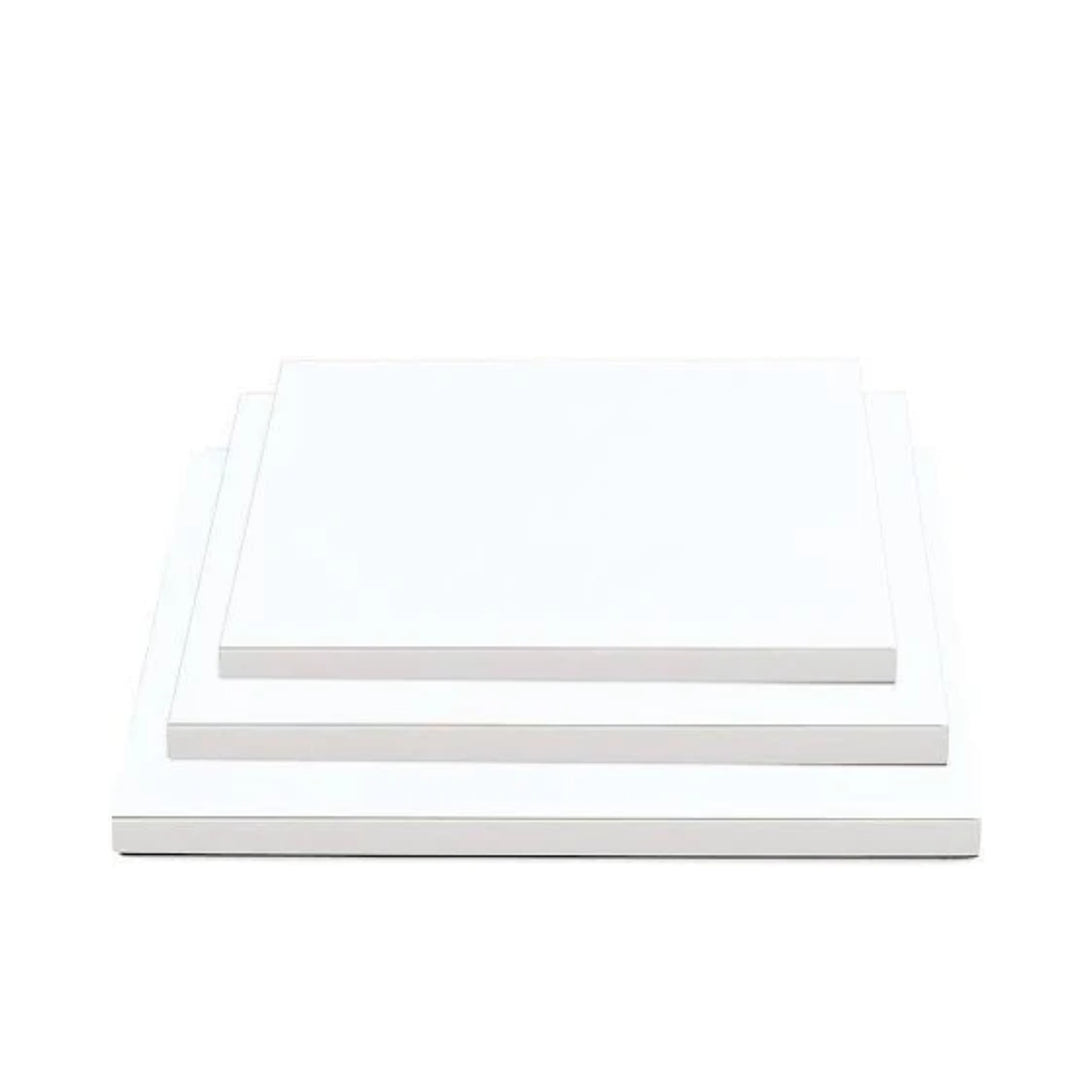 10 pezzi Sottotorta rigido Bianco Quadrato – Plastificata ed Elegante, Disponibile in Diverse Misure