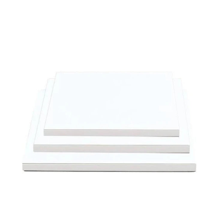10 pezzi Sottotorta rigido Bianco Quadrato – Plastificata ed Elegante, Disponibile in Diverse Misure