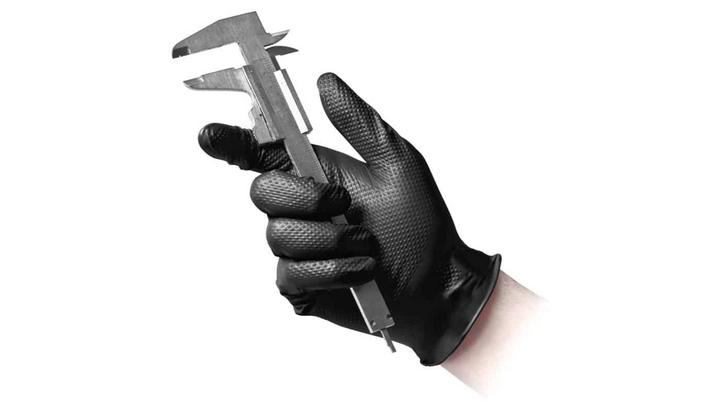100 pezzi Guanti neri monouso in Nitrile Grip N85 Reflexx