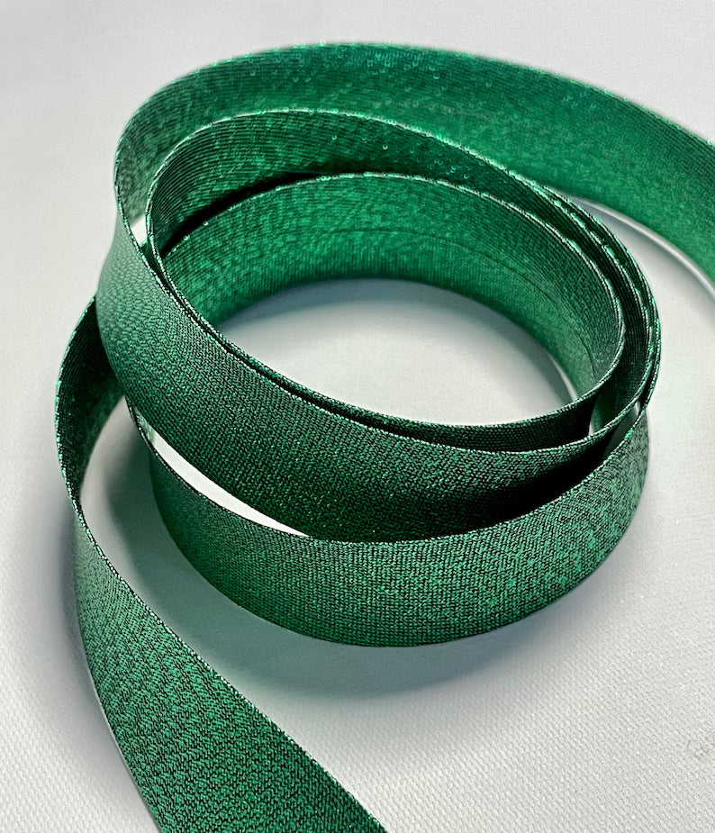 Nastri decorativi in lurex – verde, rosso, rame e oro – 25 metri x 3,8 cm
