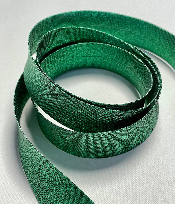 Nastri decorativi in lurex – verde, rosso, rame e oro – 25 metri x 3,8 cm