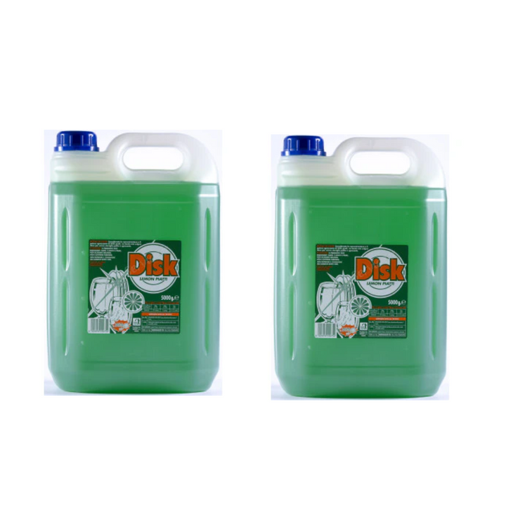 Detergente Professionale per Lavaggio Manuale delle Stoviglie Disk – 2 Taniche da 5.000 ml (10 Litri Totali)