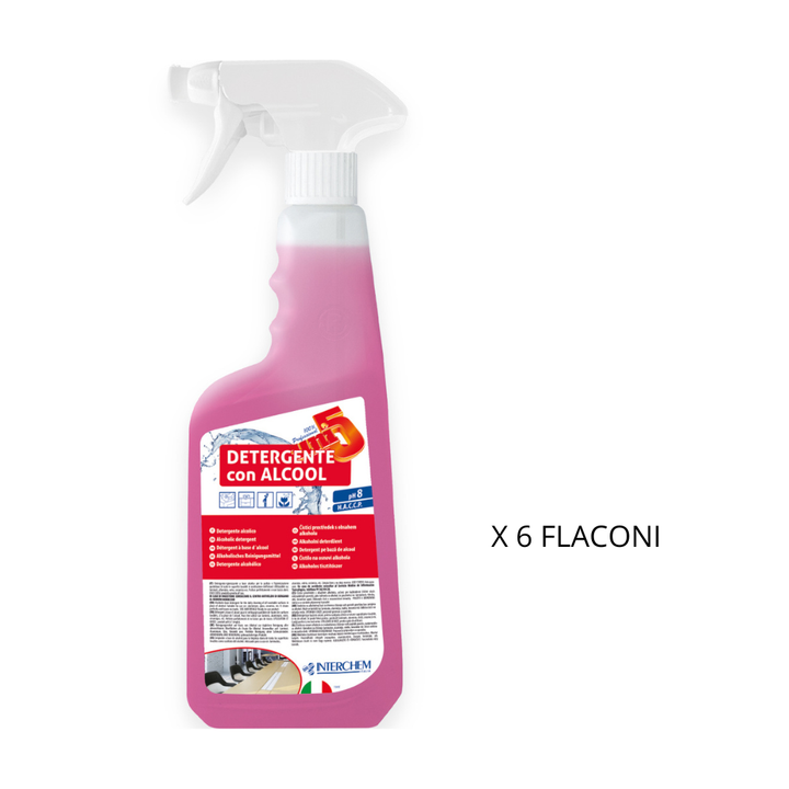 Detergente UNI5 Igienizzante con Alcool – 750 ml | Confezione da 6 Flaconi