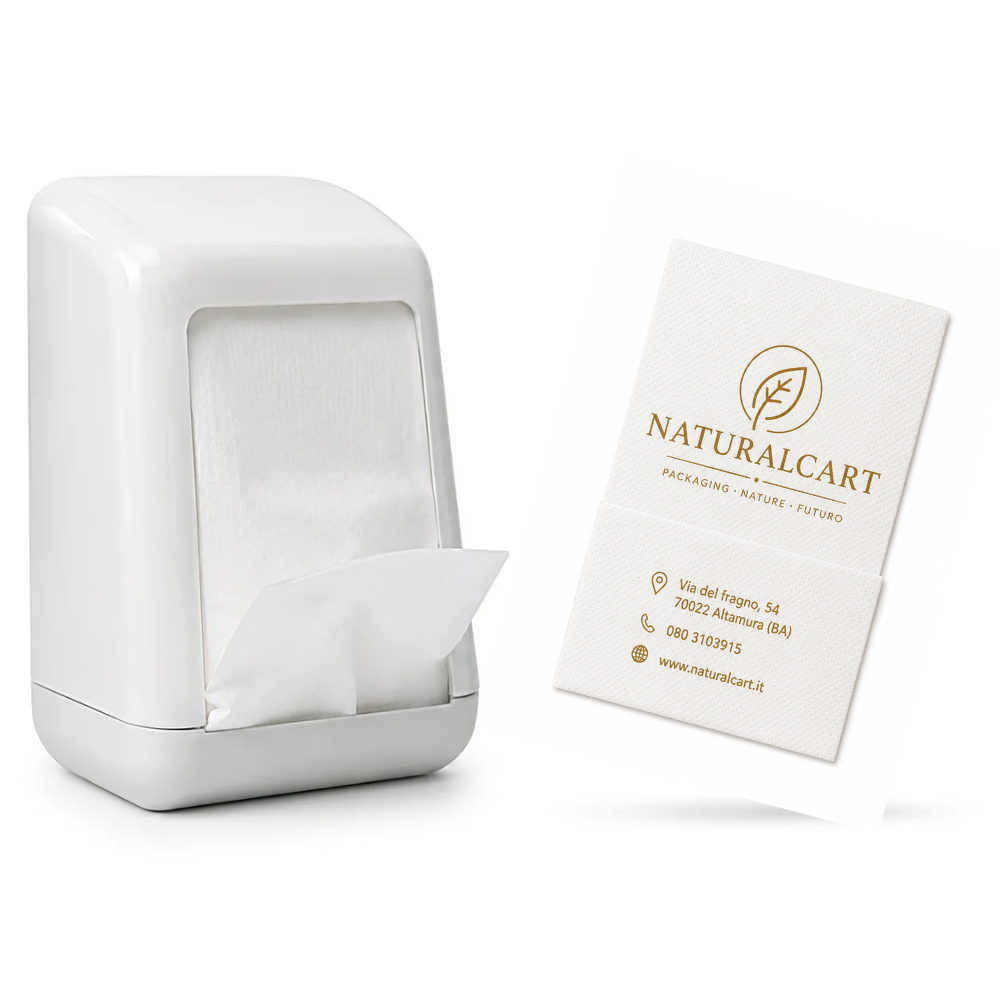 Tovaglioli Bianchi 17x17cm 1 velo Personalizzati per Dispenser Bar – 60.000 Pezzi (5 Cartoni)