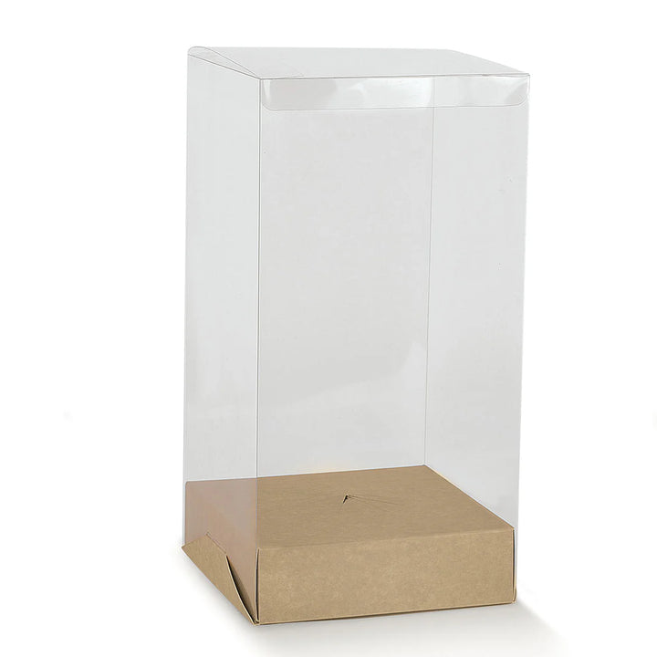 Scatole Trasparenti Portauovo di Pasqua con Blocca Uovo – Base Avana | 10 Pezzi Scotton