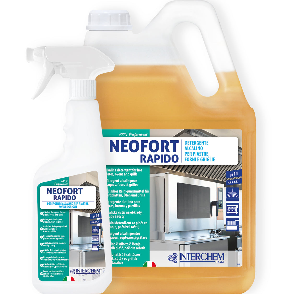 Detergente alcalino per piastre forni e griglie Neofort Rapido