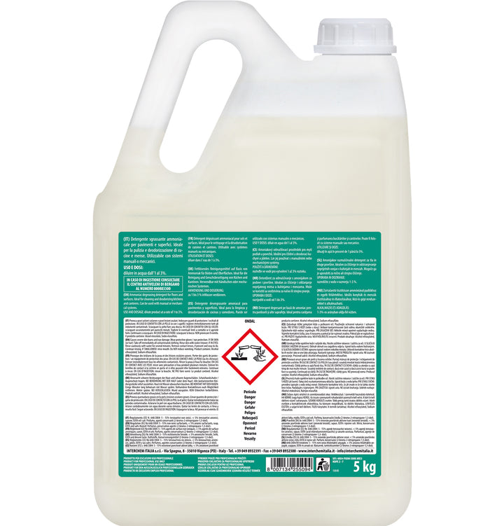 ONDAL – Detergente Sgrassante Ammoniacale per Pavimenti e Superfici | HACCP