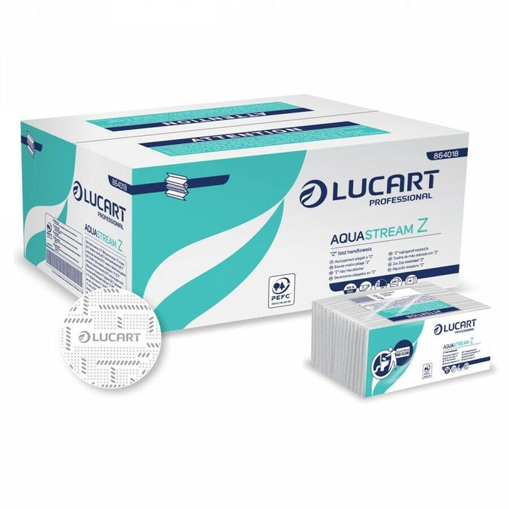 Asciugamani piegati a Z Aquastrem Z Lucart Professional 864018k - 15cf x 242pz