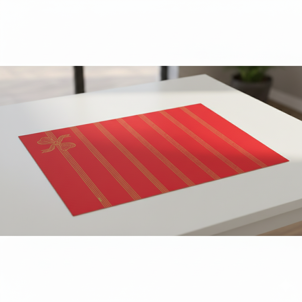 Tovagliette Natalizie in Carta Paglia 30x40 cm – Fantasia Fiocco – 1000 Pezzi