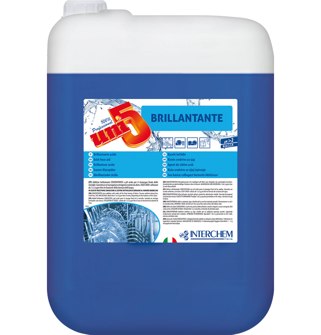 Additivo brillantante Interchem Energy professional per macchine lavastoviglie - 10kg