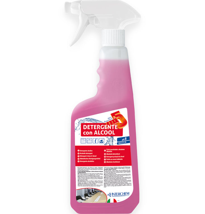Detergente UNI5 igienizzante con alcool per tutte le superfici - 750ml