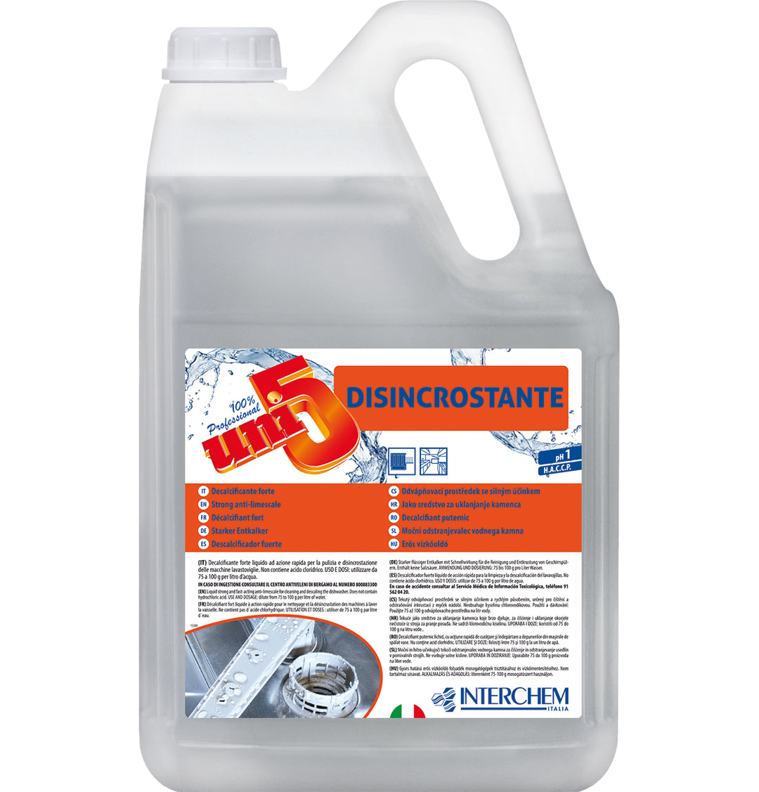 Detergente Uni5 Disincrostante rapido fortemente acido Interchem - 5Kg
