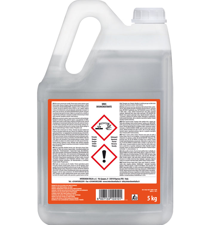 Detergente Uni5 Disincrostante rapido fortemente acido Interchem - 5Kg