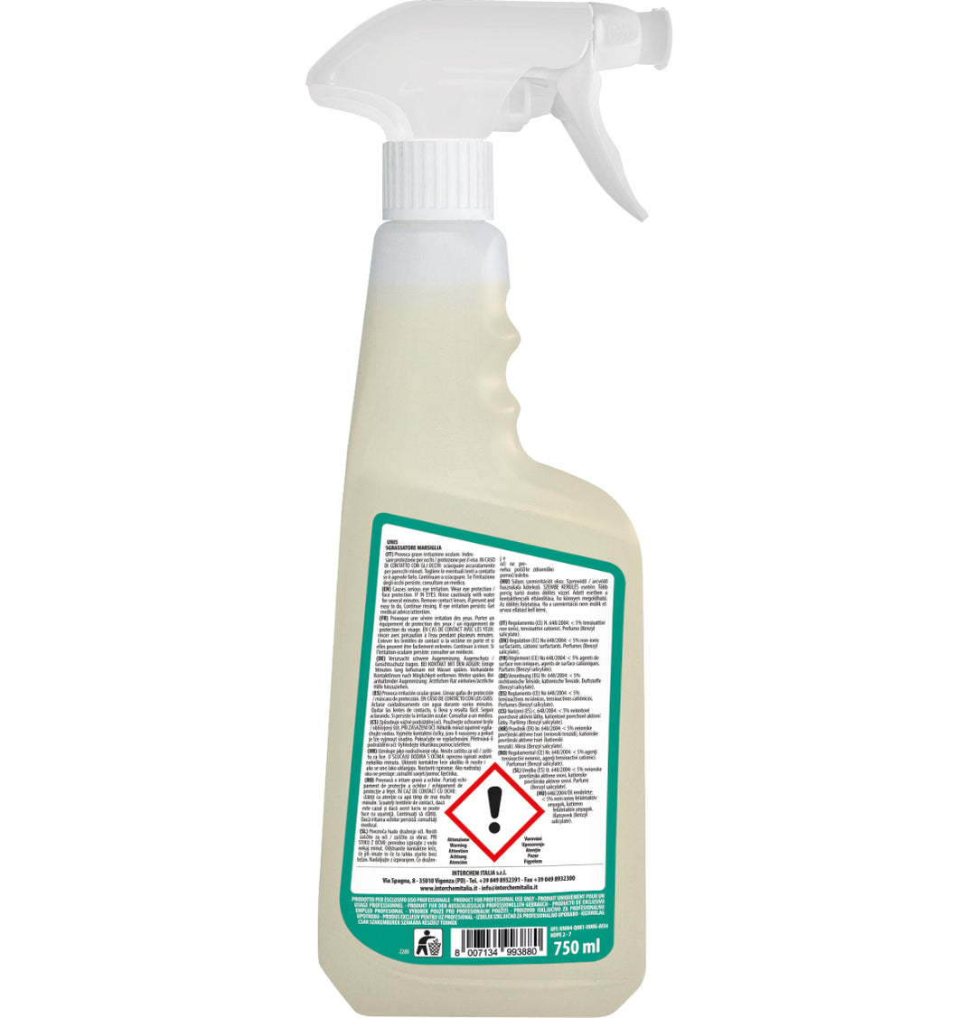 UNI5 Sgrassatore Marsiglia Igienizzante HACCP - 6 Flaconi 750ml