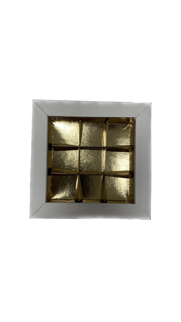 Scatola per Cioccolatini e Praline Bianca e Oro - 5 pezzi