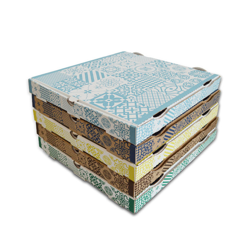100pz Scatole Pizza in cartone rigido modello Americano 33x33cm h3,5