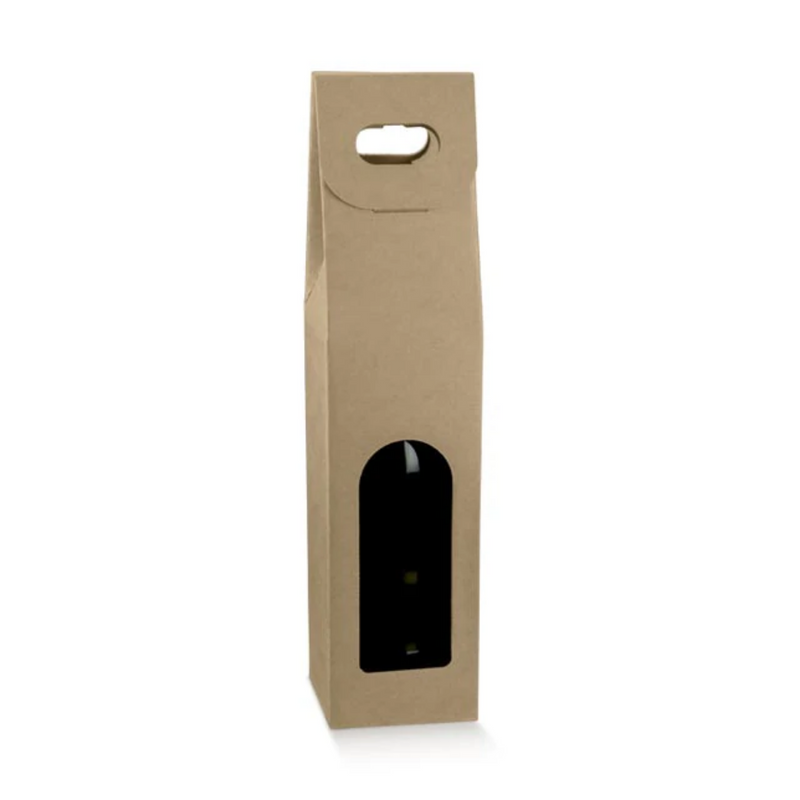 Scatola portabottiglie in cartoncino avana h38 cm