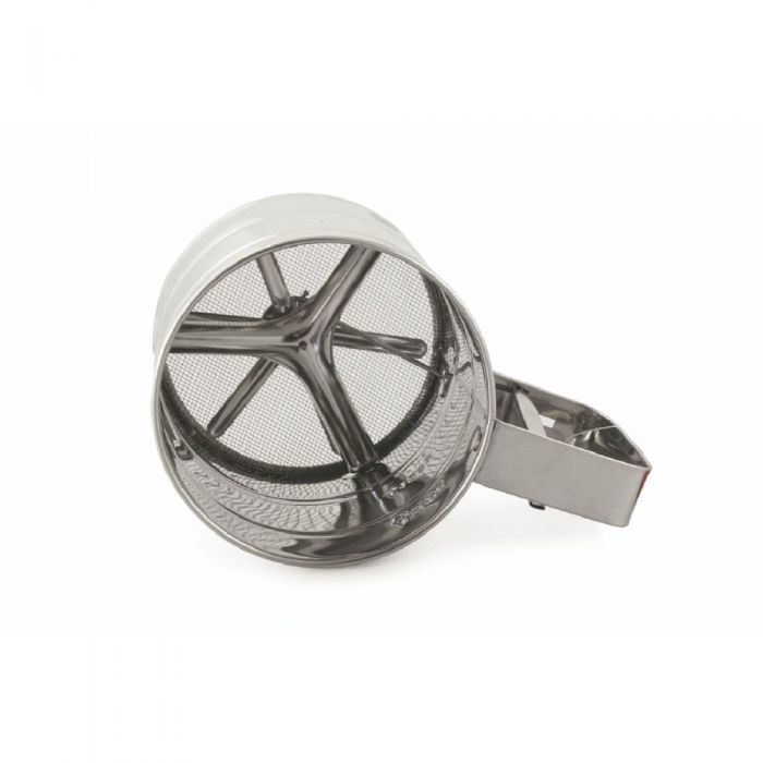 Setaccio spargifarina rotondo 10 cm in acciaio inox cromo Setaccio spargifarina rotondo 10 cm in acciaio inox cromo