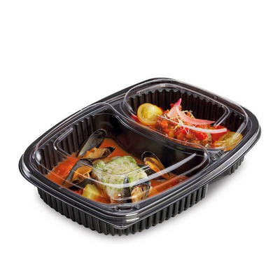 40pz Contenitori monouso per alimenti neri 100% riciclabili