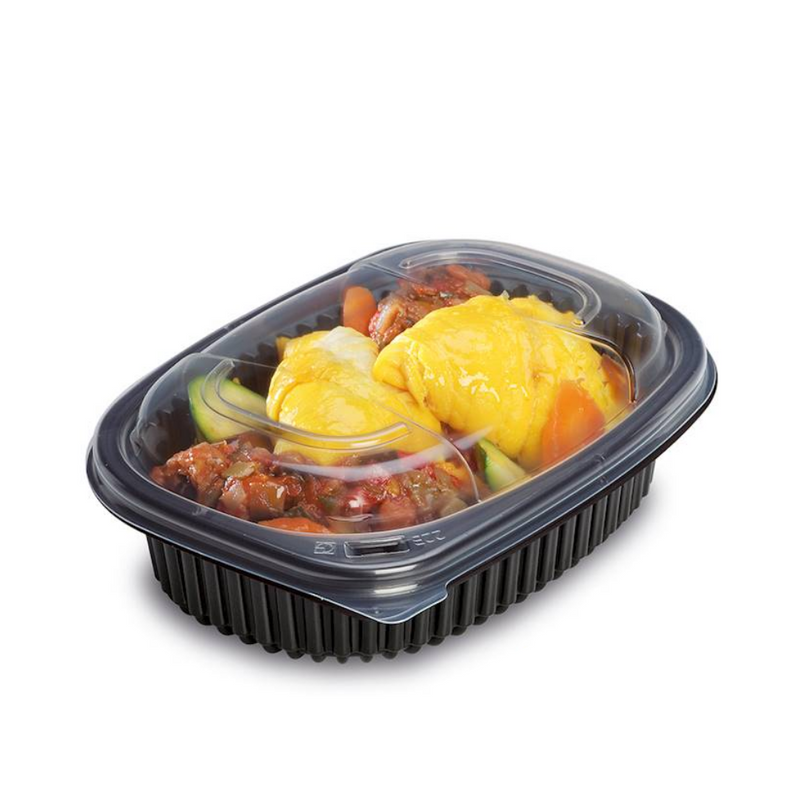 40pz Contenitori monouso per alimenti neri 100% riciclabili