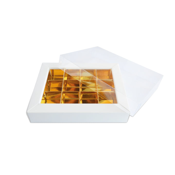 Scatola per Cioccolatini e Praline Bianca e Oro - 5 pezzi