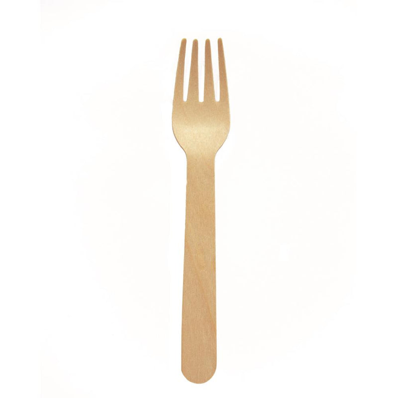 100pz Forchette in legno di Betulla 16cm