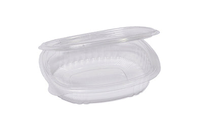 50pz Vaschette ovali Cuki Professional trasparenti per alimenti con coperchio incernierato