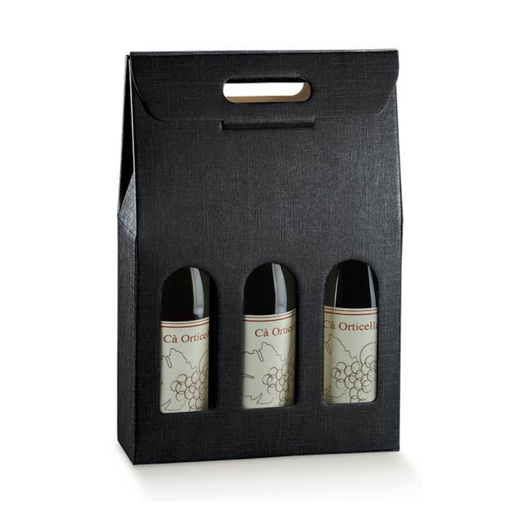 Scatola portabottiglie in cartoncino nero