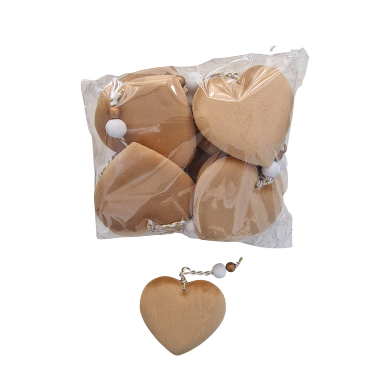 12pz Decorazioni forma cuore in velluto per decorare pacchi 8x7cm
