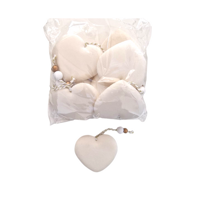 12pz Decorazioni forma cuore in velluto per decorare pacchi 8x7cm