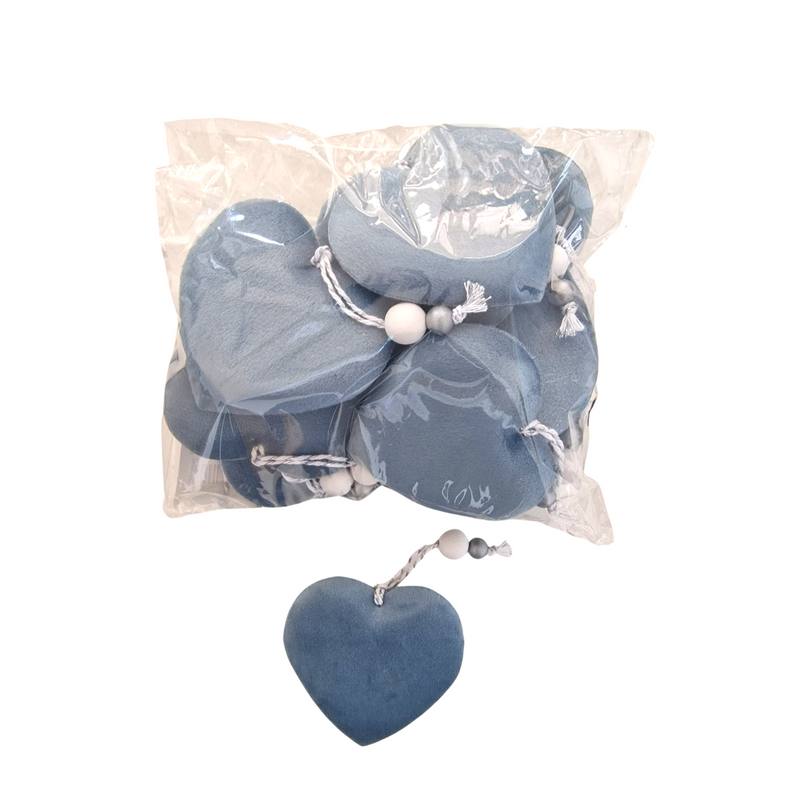 12pz Decorazioni forma cuore in velluto per decorare pacchi 8x7cm