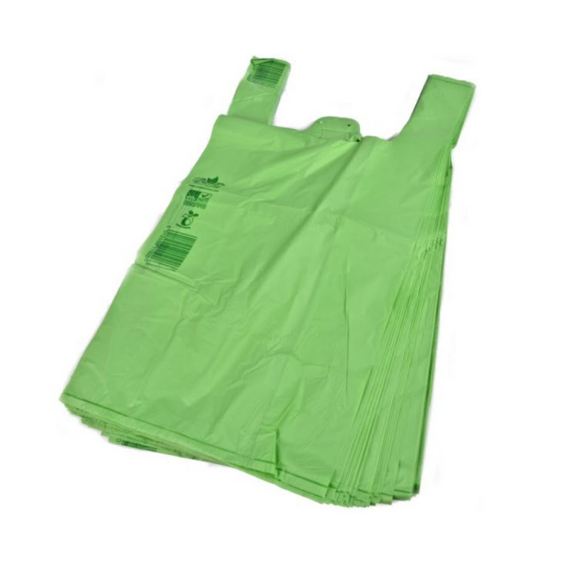 Buste shopper biodegradabili e compostabili verdi
