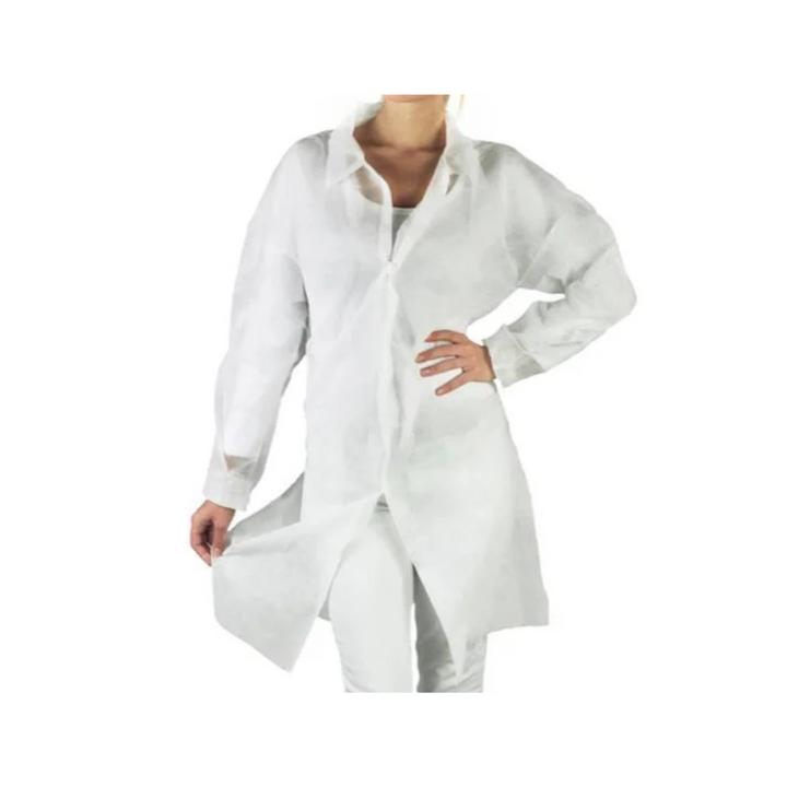 Camice da Laboratorio bianco in PP con velcro - 1 pezzo