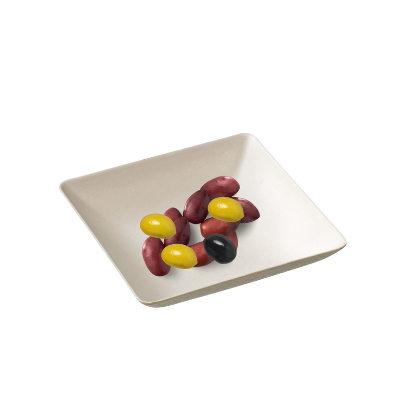 50pz Mini ciotole quadrate Finger Food in polpa di cellulosa 6x6cm