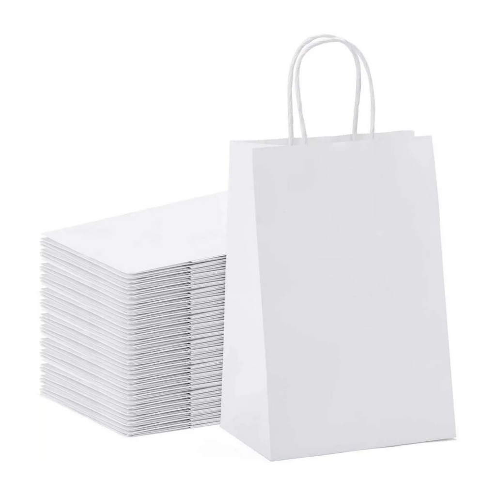 Sacchetti in carta kraft bianchi manico ritorto – NaturalCart