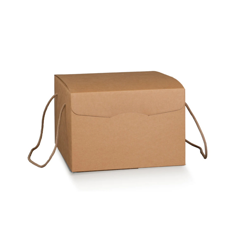 Scatola panettone con chiusura ad incastro e manici in corda 29x35cm h20 Scotton 1pz
