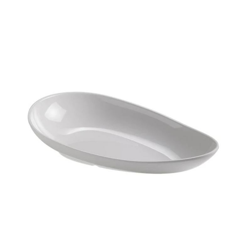1pz Piatto ovale in melamina bianca infrangibile riutilizzabile 31x18cm h5 cm