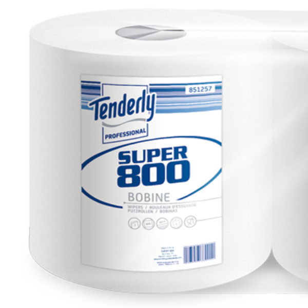 Bobine asciugatutto Tenderly 2 Veli 800 Strappi - 2 rotoloni