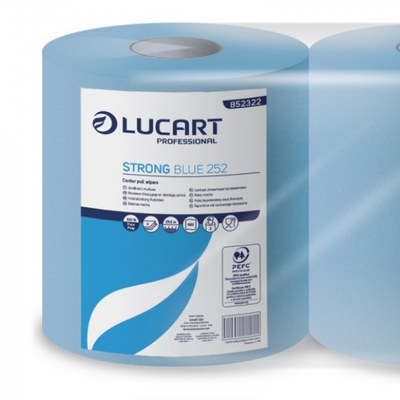 Bobine strofinacci blu per contatto alimentare 3 veli Lucart - 2 rotoloni