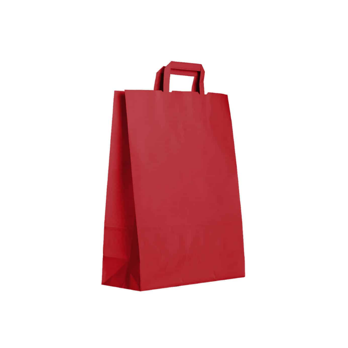 Shopper in carta Kraft Rosse - 50 pezzi