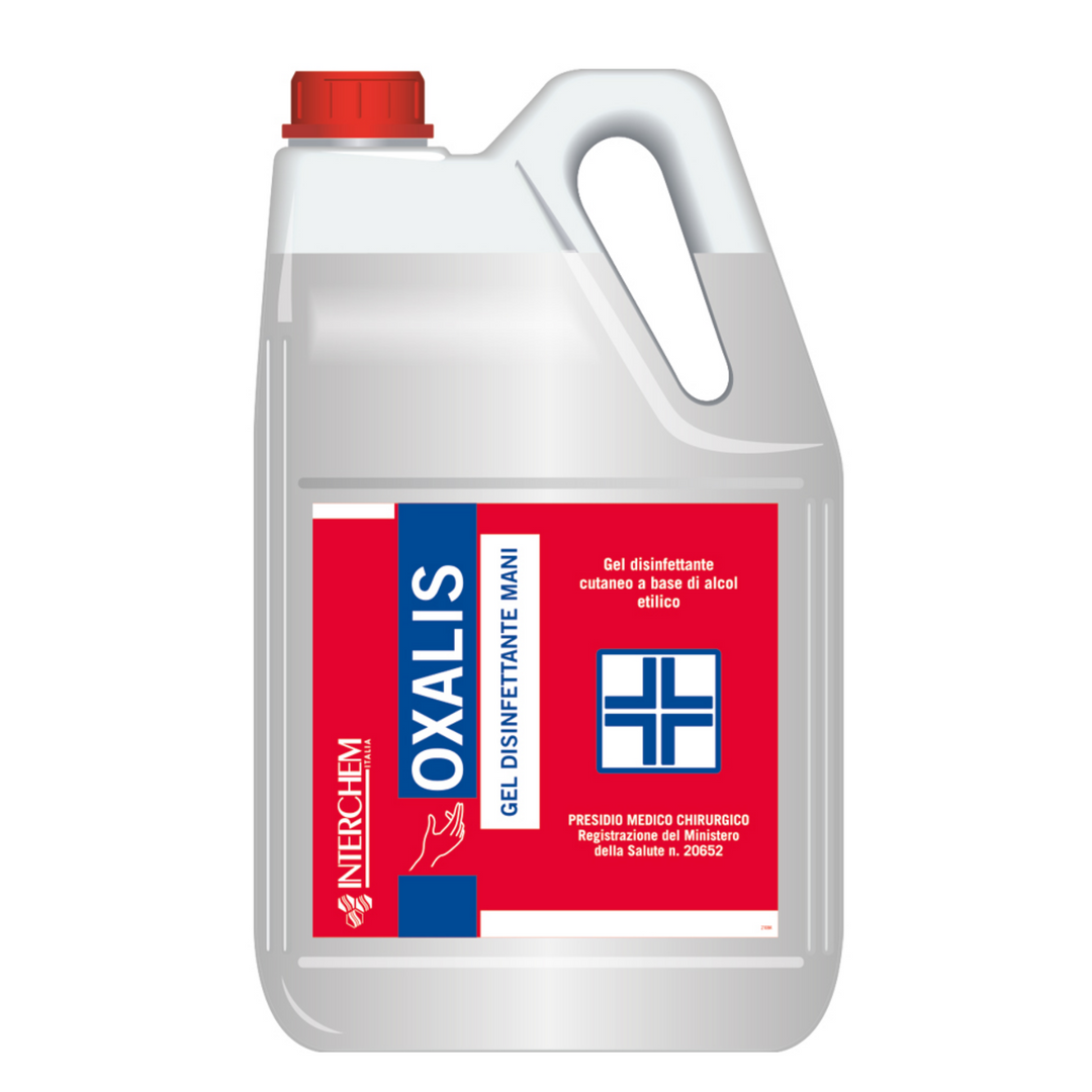 5L Gel Disinfettante Mani, elimina il 99,99% Virus Batteri e Funghi Interchem