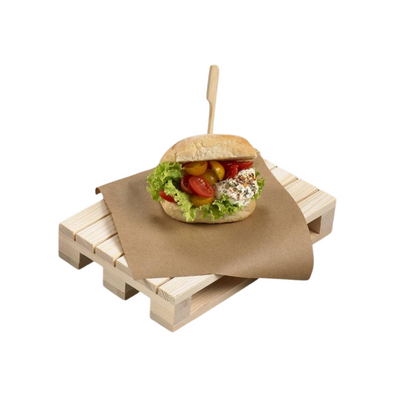1pz vassoio bancalino in legno mini pallet per alimenti 20x12cm h3.5